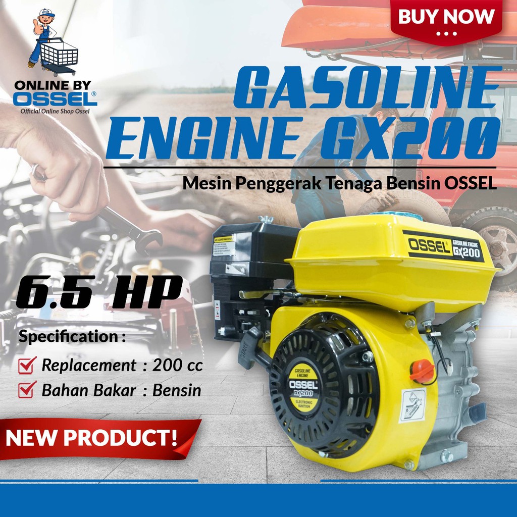 OSSEL Mesin Penggerak 6.5PK GX200 Engine GX200 OSSEL