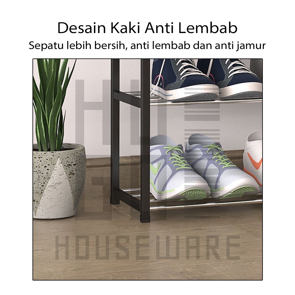 Rak Sepatu 4 dan 5 Susun Serbaguna Portable Tempat Sepatu Sandal HUGO