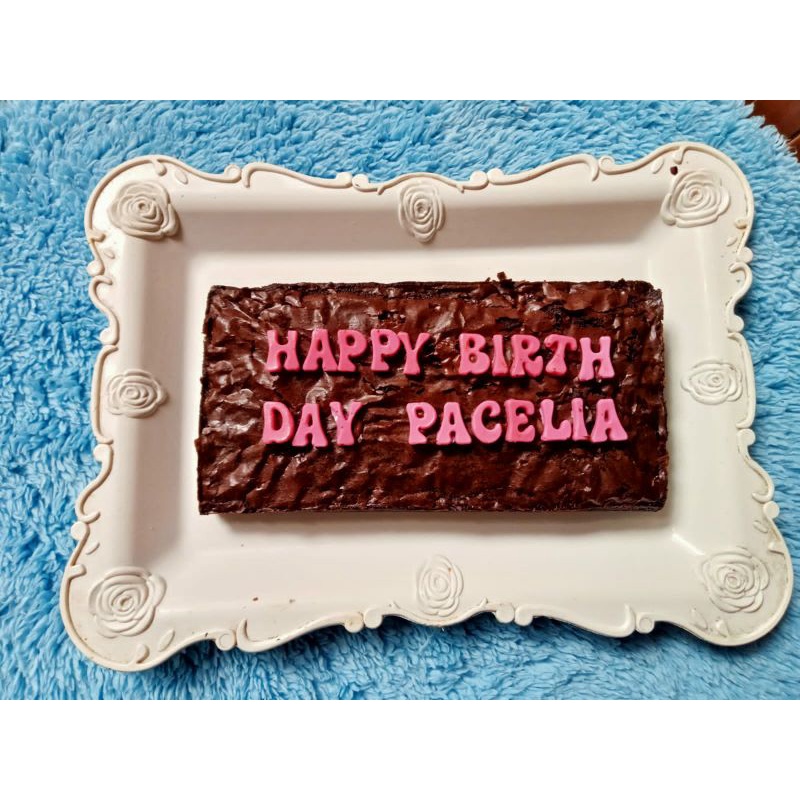 

brownies shiny crust kue request tulisan ulang tahun murah