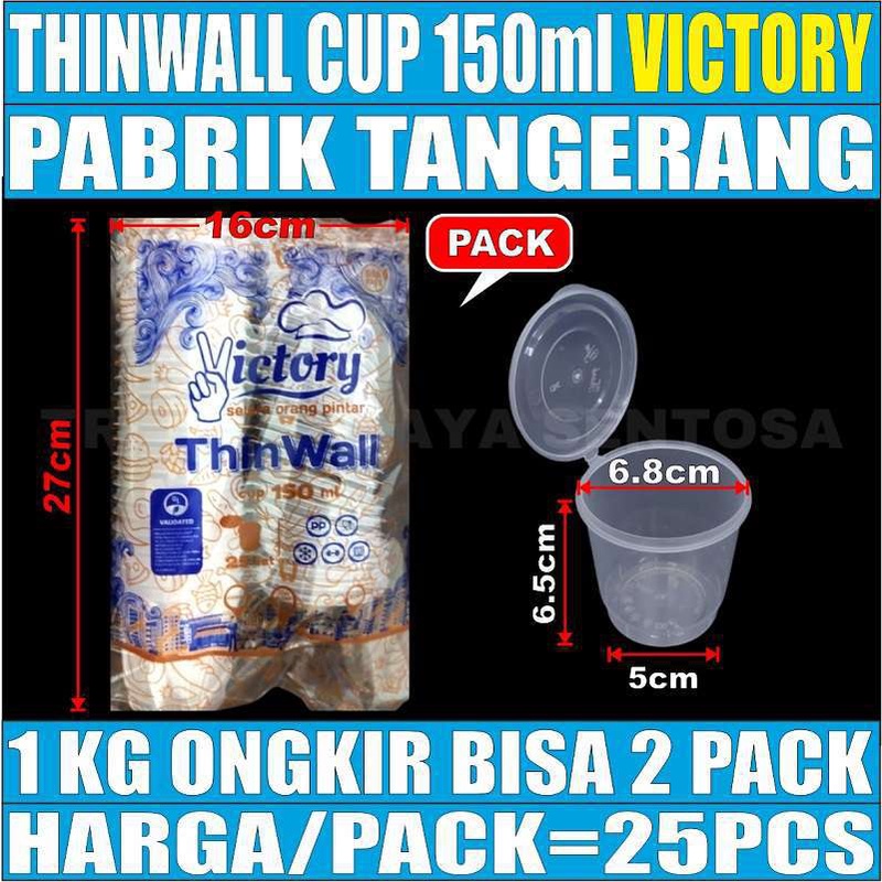 Thinwall Cup Puding 150ml Merpati Per Pack Tempat Selai Gelas Eskrim Slime Sambal Puyo Bumbu Cake