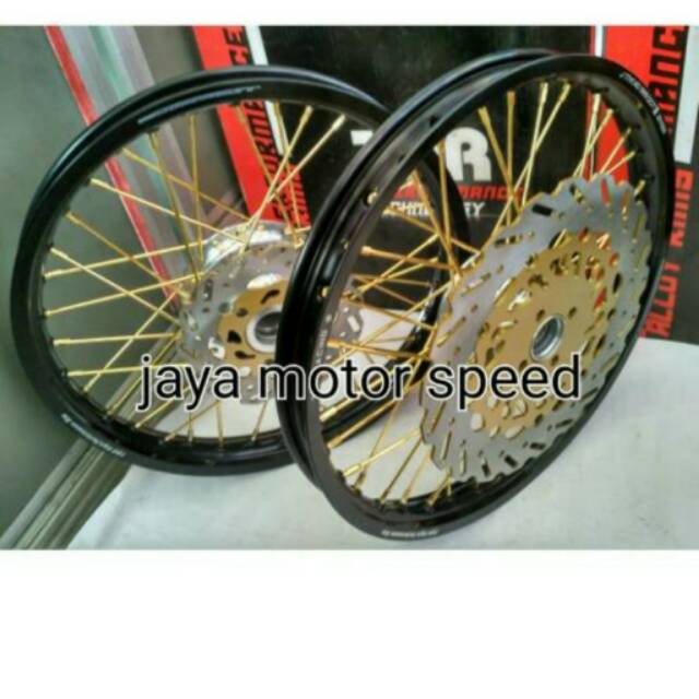 paketan murah velg comet*tromol*cakram*jari*bonus stell jari buat motor satria fu