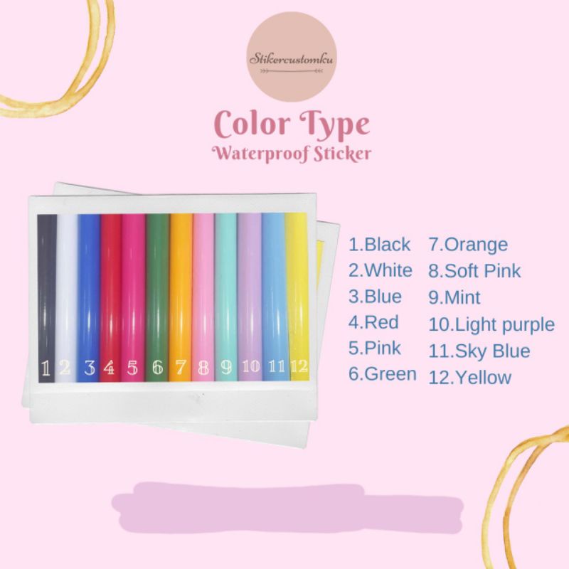 

HJK Stiker Custom Balon PVC 18 Inch Ukuran 20x20cm Sticker Cutting