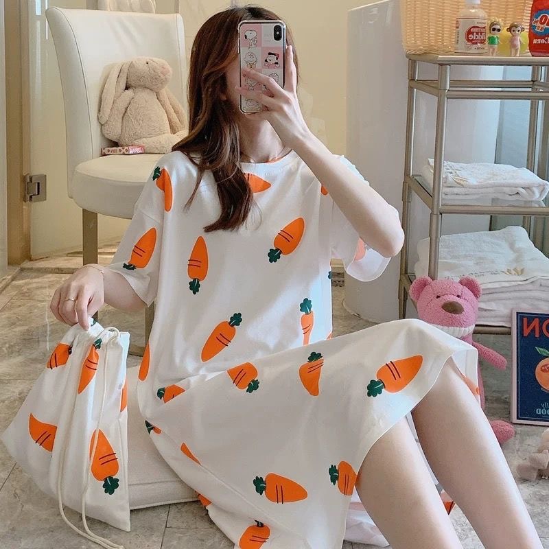 HUES.ID Pakaian Wanita Baju Tidur Wanita Import Daster Motif Longgar Korea Fit to XXL 4014