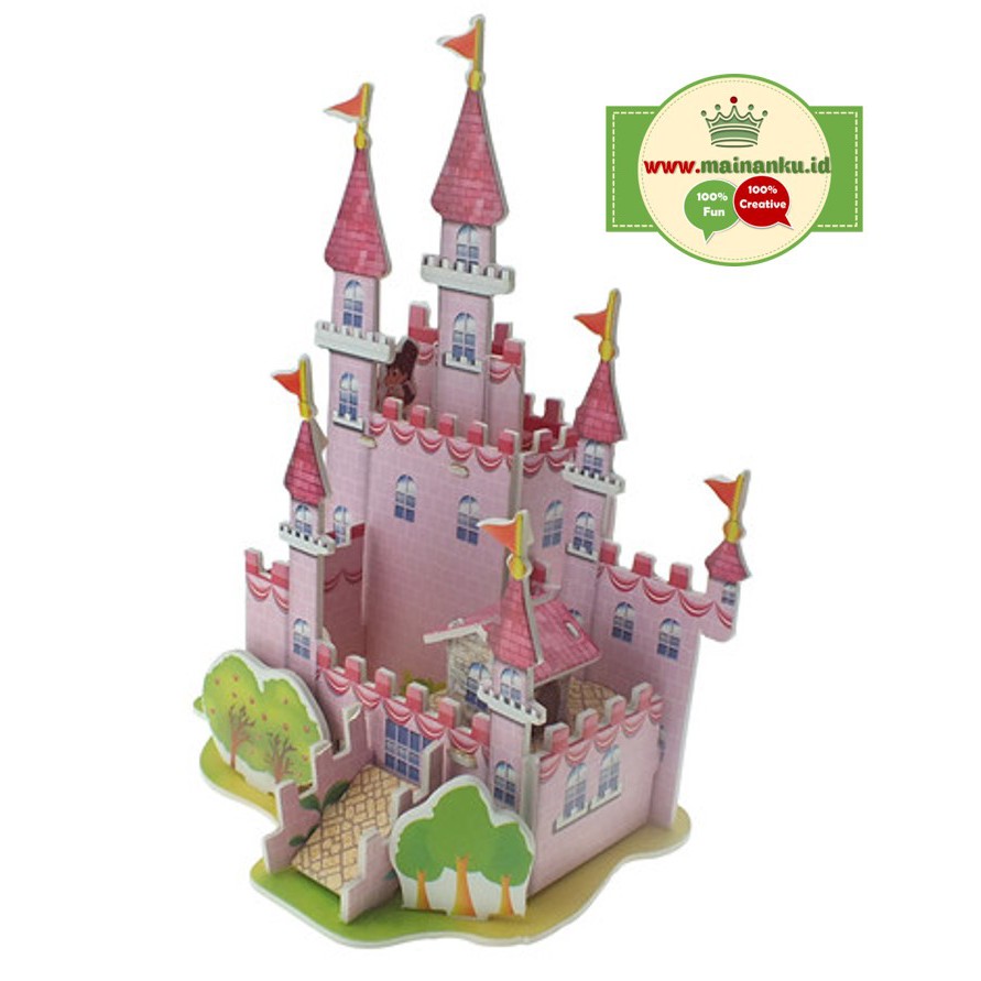 Mini 3D Puzzle PINK CASTLE | Kado Anak Ultah | Kado Anak - 1690-25