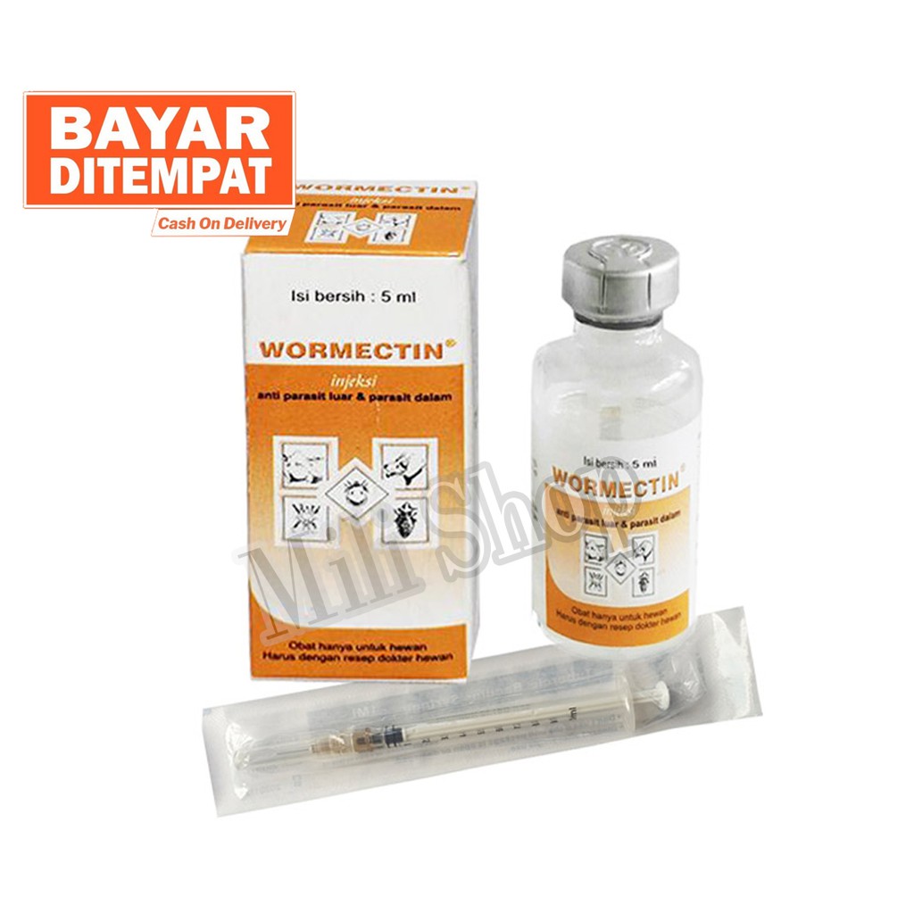 OBAT JAMUR SCABIES KUCING ANJING KELINCI HEWAN INJEKSI - WORMECTIN 5 ML