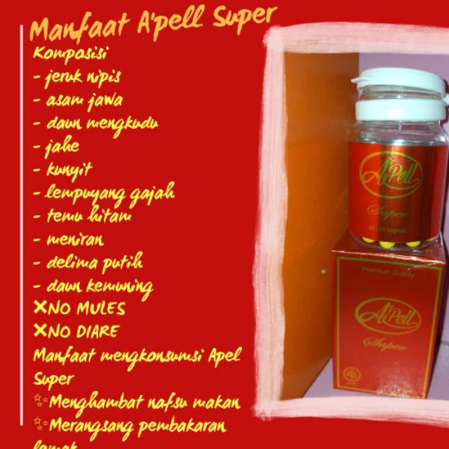 Pil Pelangsing Apell Super Herbal Pelangsing isi 30
