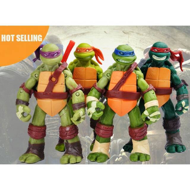 MAINAN NINJA TURTLES SET 4 KURA KURA NINJA TURTLE ACTION FIGURE