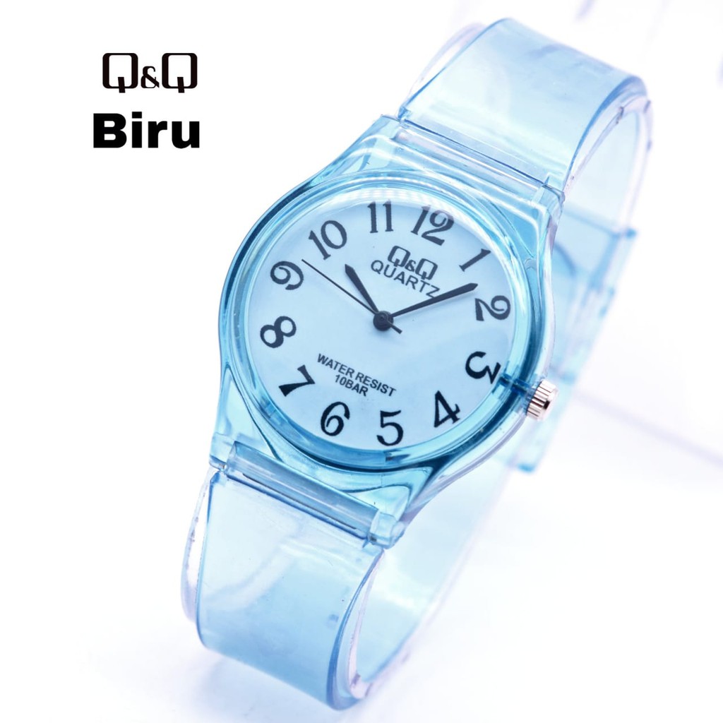 PROMO!!! Jam Tangan Q&Q Angka Rubber Transparant Transparan Bening Karet Murah QQ Best Seller Jelly-1