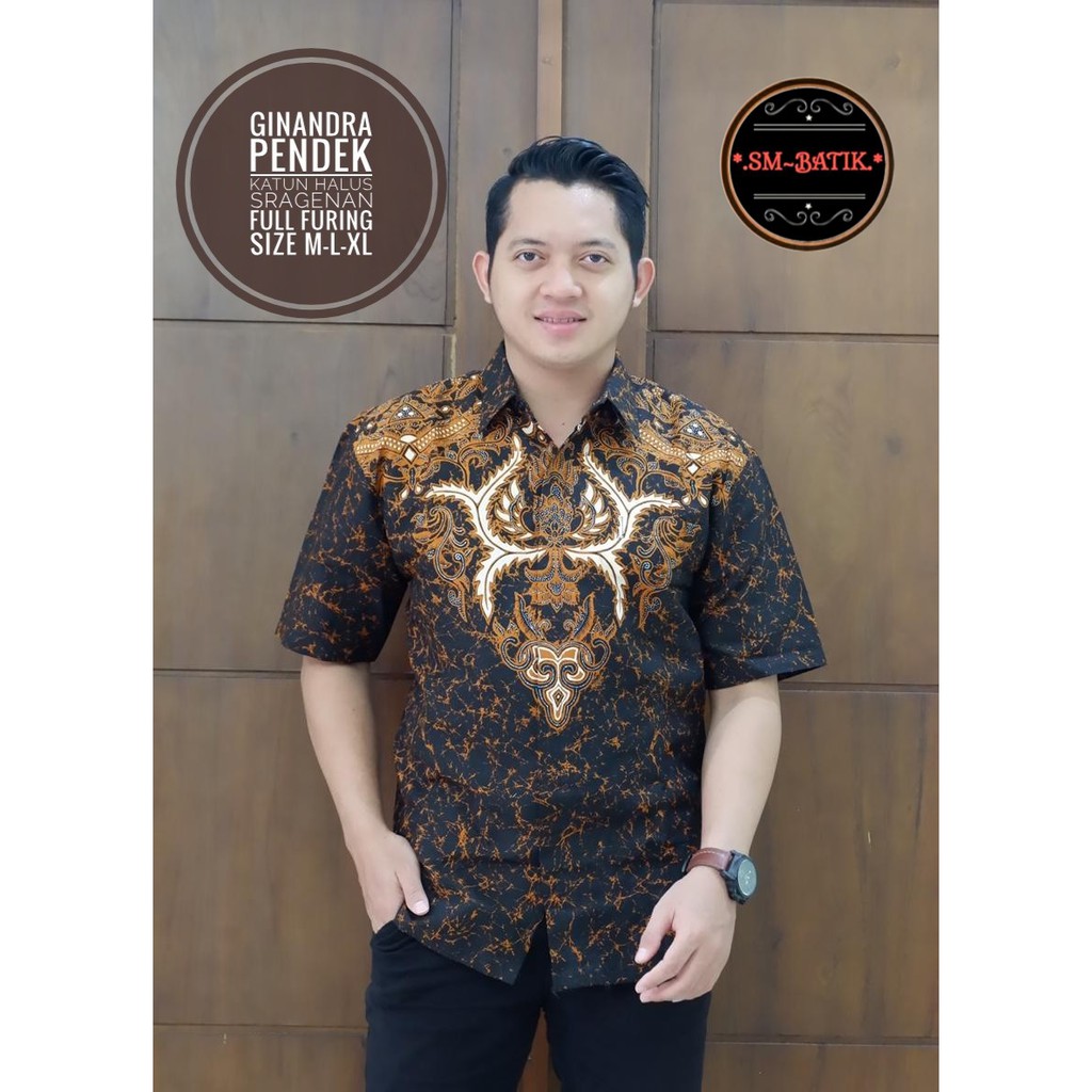 GINANDRA SM BATIKSOLOAMANAH KEMEJA BAJU BATIK PRIA SOLO LENGAN PENDEK PANJANG LAPIS FURING ATASAN BATIK PREMIUM MODERN KATUN HALUS ABSTRAK  BYANTARA BIMA IJO NARAYA HARYONO PARANG TRUNTUM KEMBANG ABANG AKAR MERAH BANGAU MELON ADIWIJAYA SEKAR KOKO PEKSI