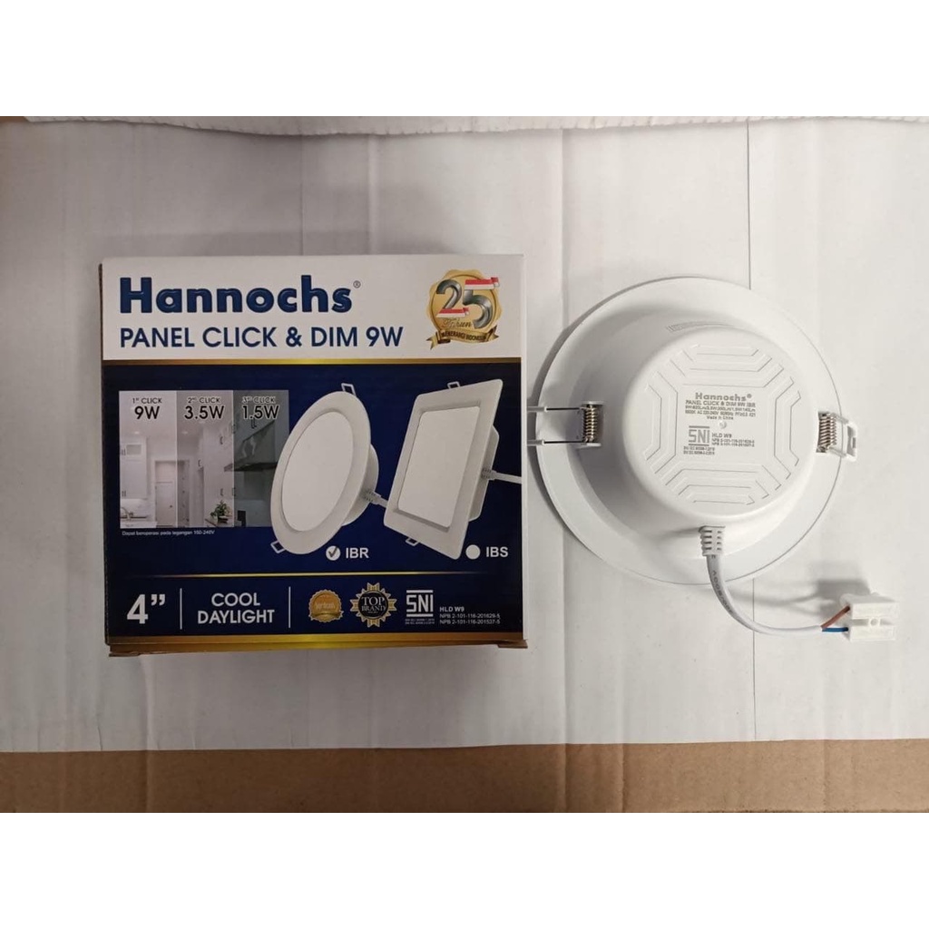 Lampu Downlight Hannochs Panel LED Click and Dim IBR 9 / 12 Watt