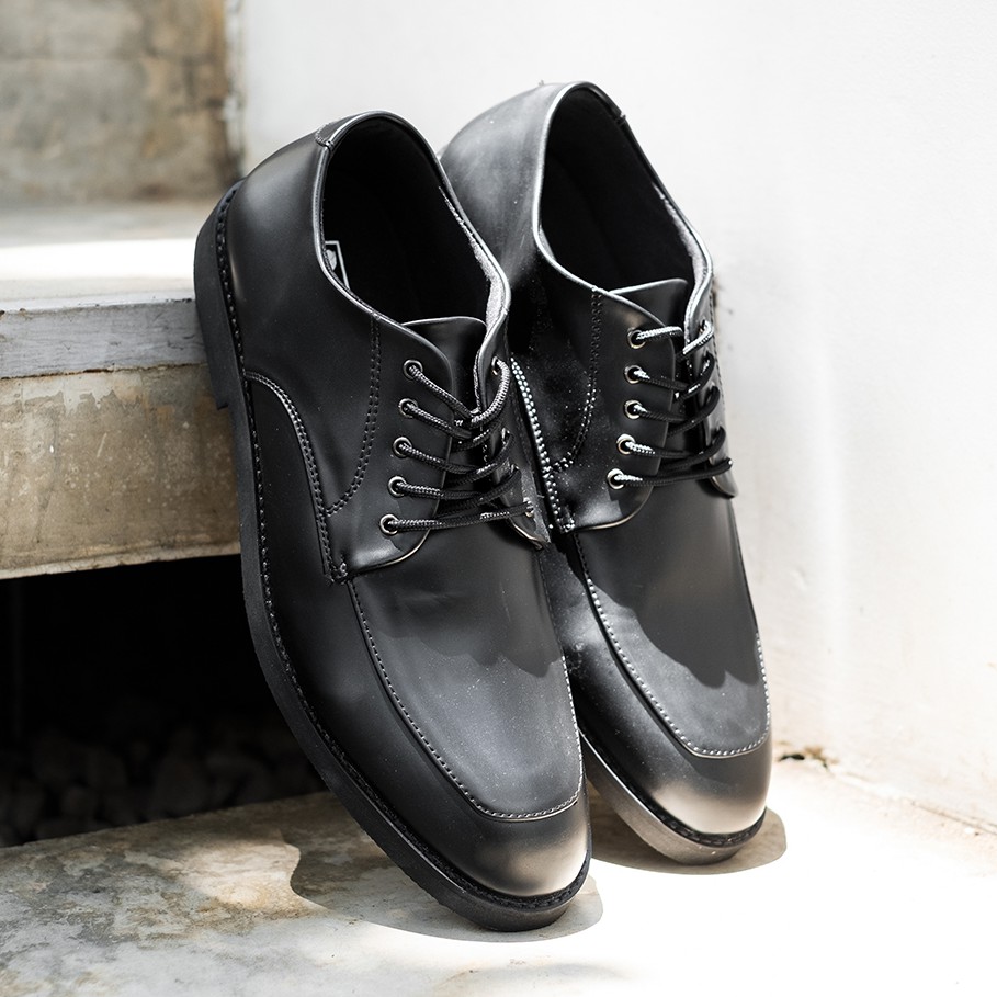 ALAVES BLACK | ManNeedMe x Lvnatica | Sepatu Pantofel Pria Formal / Kantor - Derby Shoes ORI