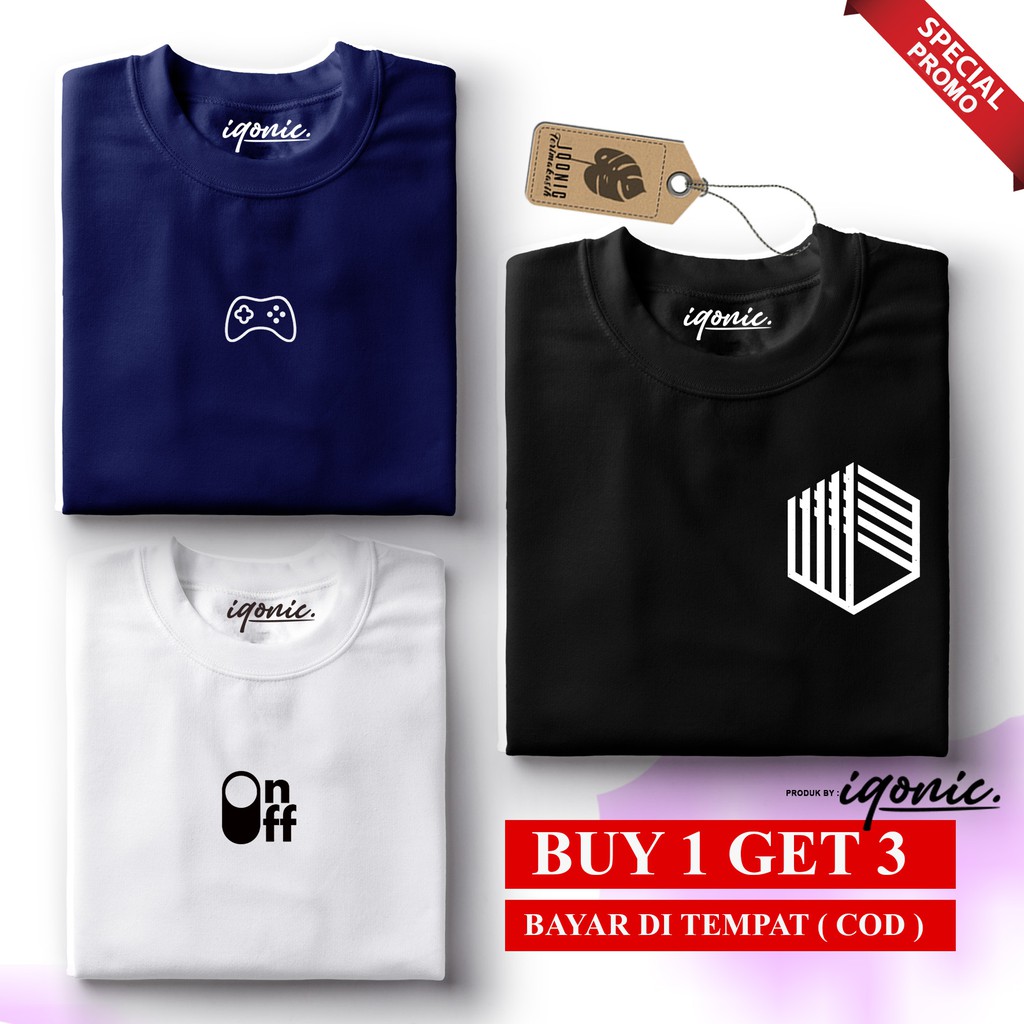 BELI 1 GRATIS 2 PCS Kaos Distro Pria - Kaos Wanita - UNISEX - KatunTebal PREMIUM - OKG2