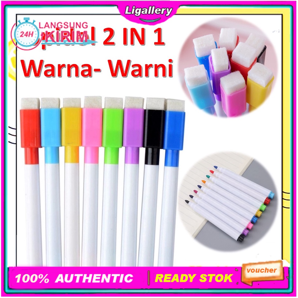 

[BISA COD] Spidol Mini Magnet A27 Sepidol Warna Warni Papan Tulis White Board Dengan Penghapus Wipe And Clean Kecil