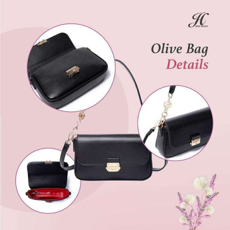 Olive Bag Jimshoney Original Tas Selempang Wanita fashion import kulit realpic cod