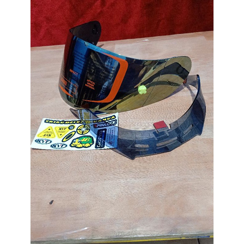 Flat visor KYT rc7 r10 Paket Flat visor +TO Post + Spoiler KYT Rc7 R10 K2R K2RIDER Stiker