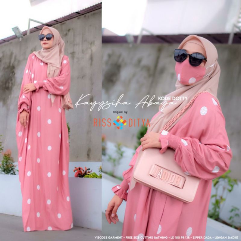 Kayysiha Abaya gamis jumbo rayon motif termurah LD 170
