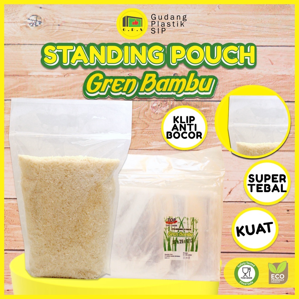 PLASTIK STANDING POUCH 20X29 CM / PLASTIK KLIP BERDIRI ISI 50