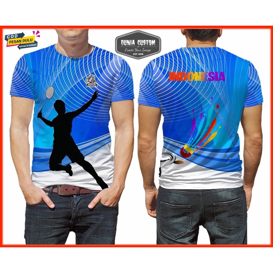 Jersey Pria Badminton | Kaos Baju Tshirt Badminton Fullprint | Kaos Pria Bulutangkis / Baju Badminto