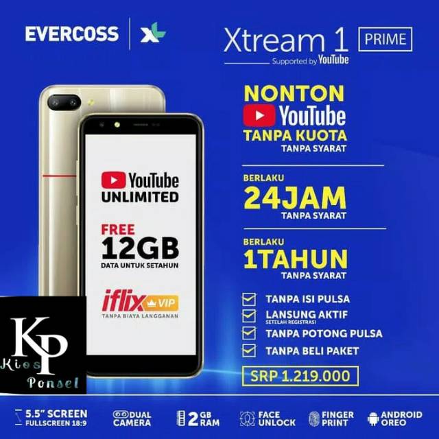 EVERCOSS XTREAM 1 PRIME Free T SHIRT