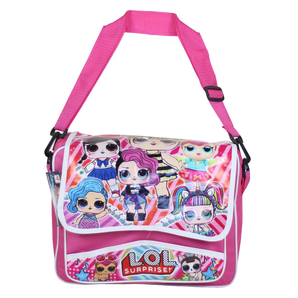 Tas Ransel Sekolah Anak 2 In 1 LOL Pink  Lucu Keren Selempang TK Paud SD Karakter Terlaris