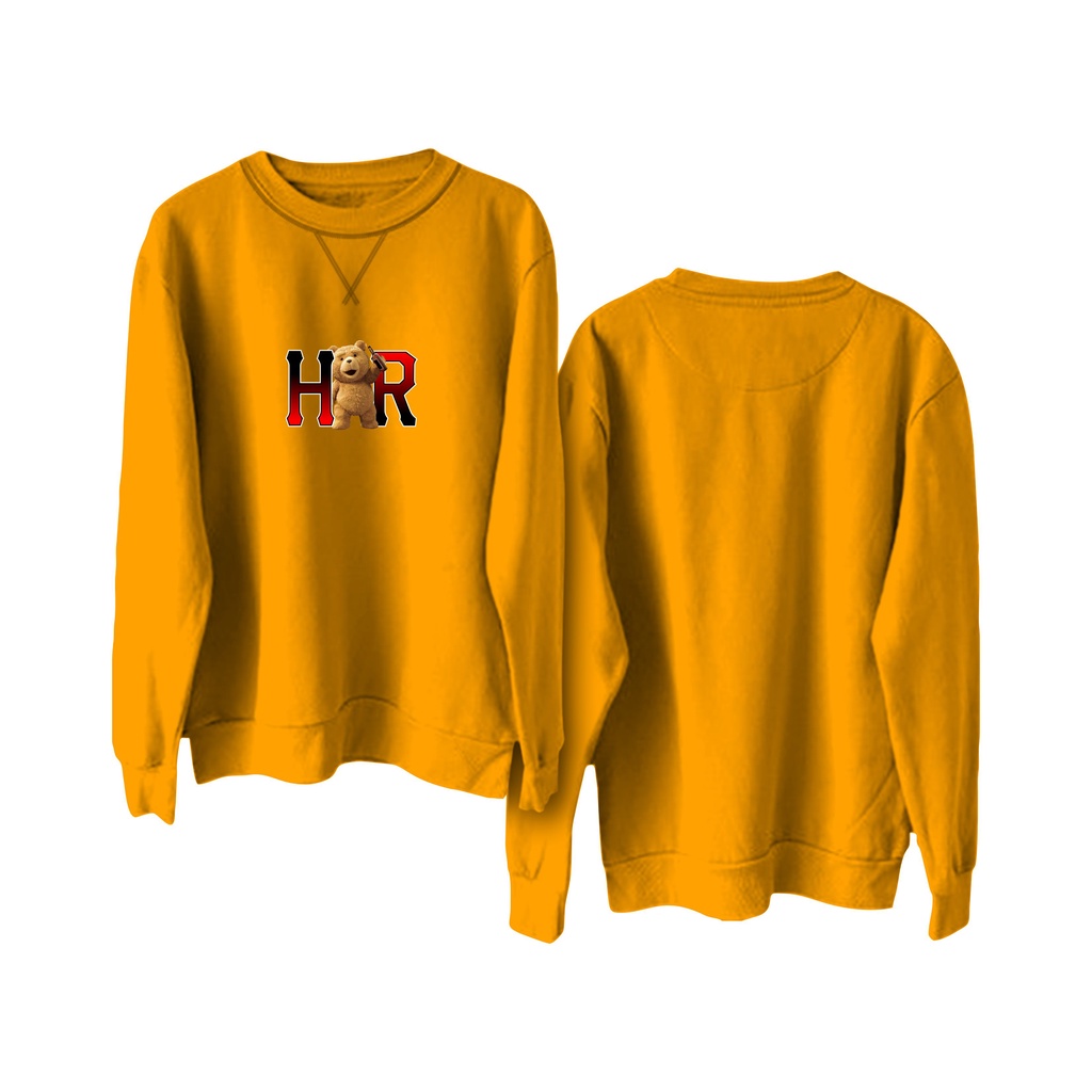 Crewneck sweatshirt sablon DTF || Holyrider Sweter Basic HR Beruang Cheers size M - XXL ( Pria &amp; Wanita )