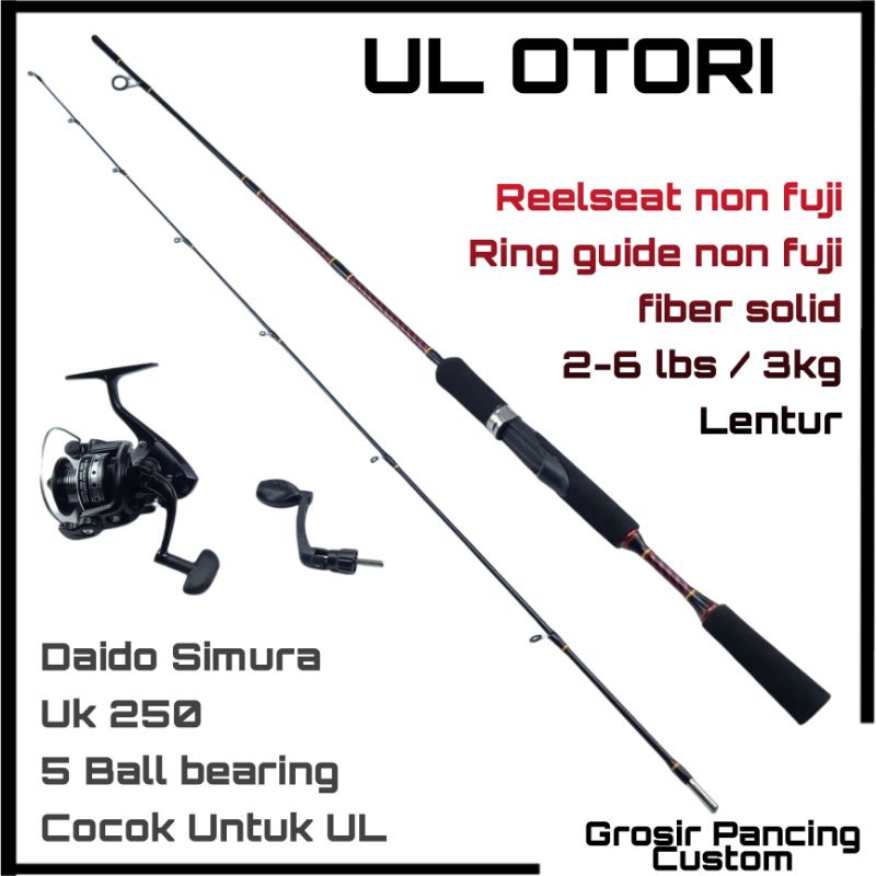 joran pancing ul ultralight murah lentur fiber solid kuat ajiro otori 165 180 cm