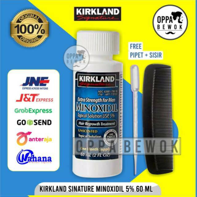 MINOXIDIL 5% KIRKLAND ORIGINAL 100% ( penumbuh rambut jenggot dan brewok )