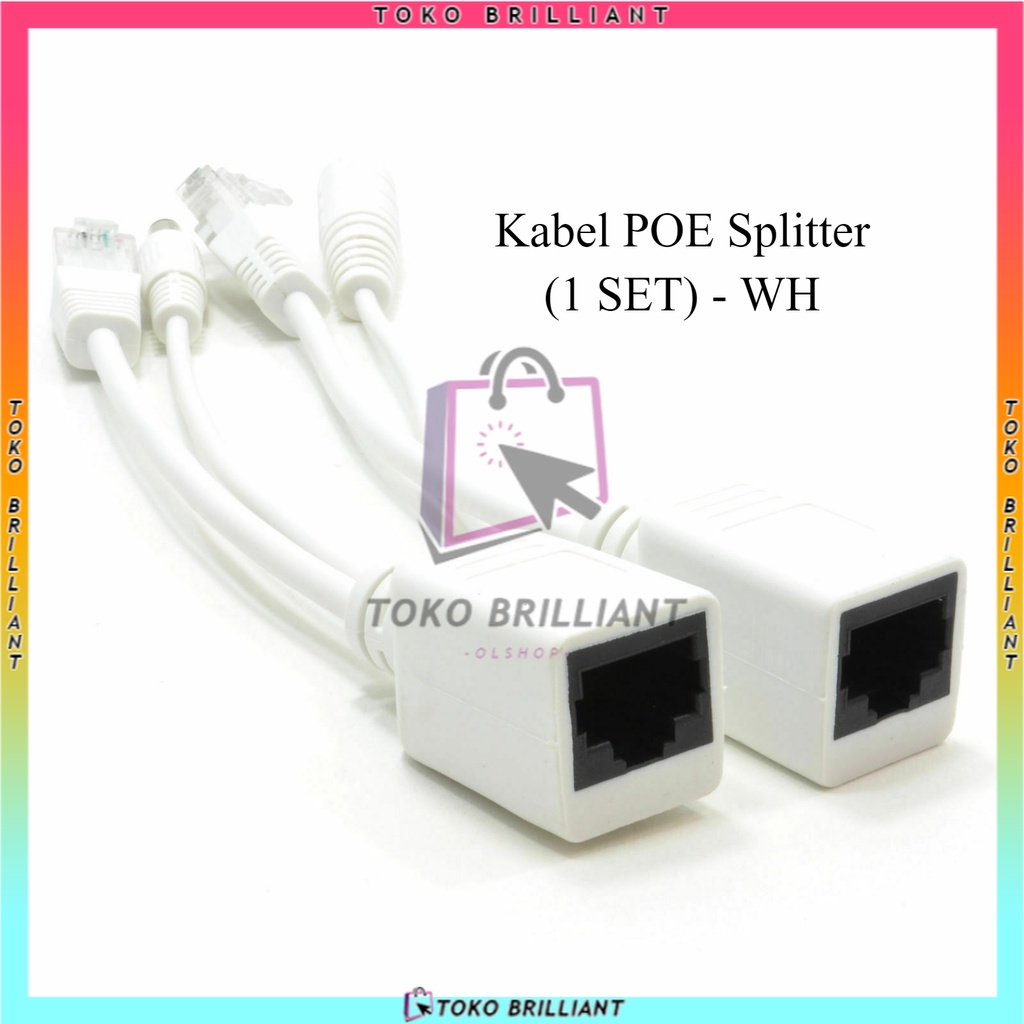 Termurah!!! Kabel POE Injector &amp; POE Splitter (SET) / KABEL POE SET White [Bisa Bayar Ditempat]