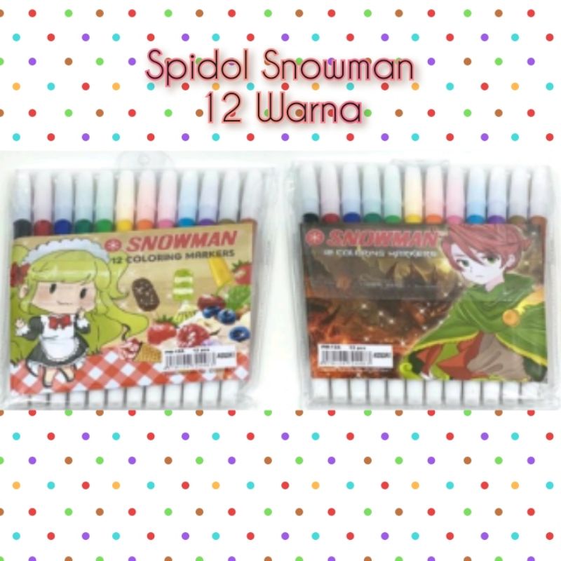 

( Free Buble Wrap / Kardus ) Spidol Snowman 12 Warna