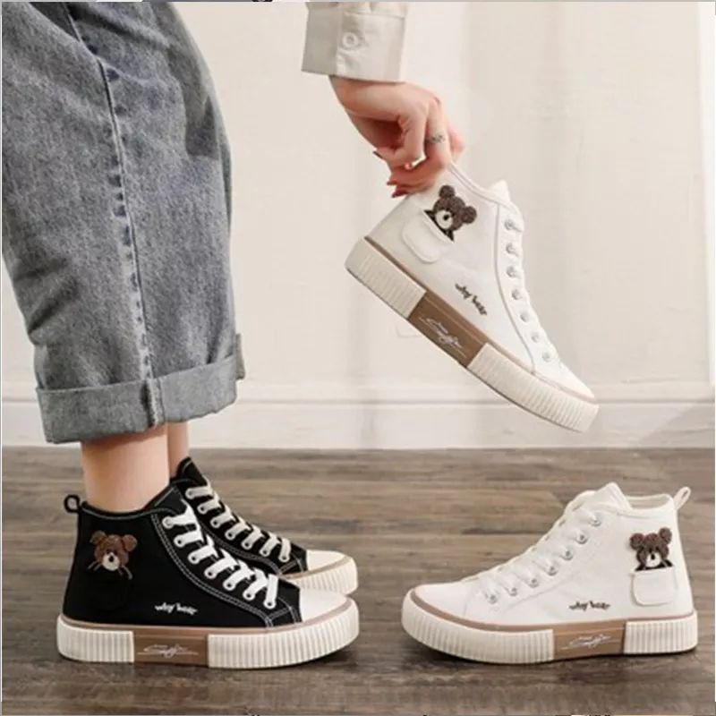 Sepatu Sneakers Kanvas Wanita Semi Boots Korean Syle Best Quality why Bear BR-02-3
