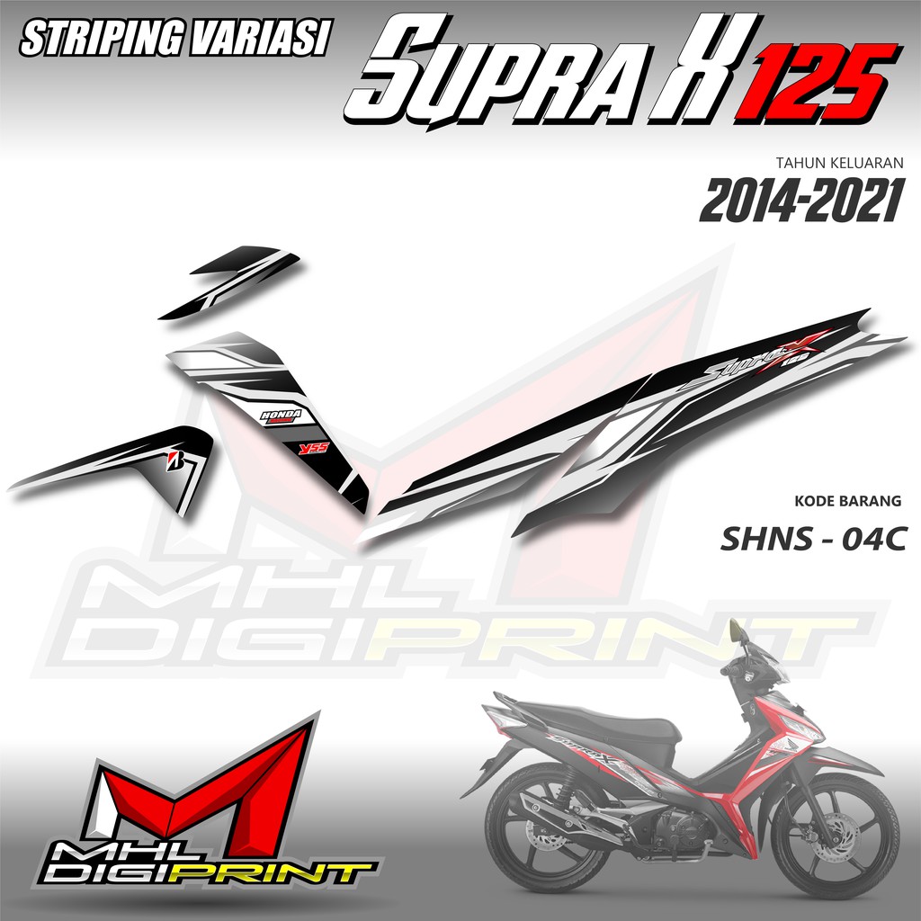 STRIPING VARIASI SUPRA X 125 - STIKER SUPRA X 125 GENERASI TERAKHIR - SHNS 04