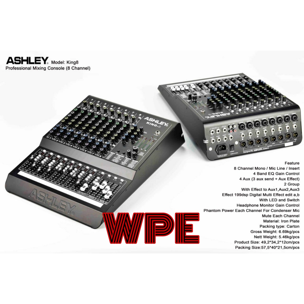 mixer audio ashley king 8/ashley king8 original 8 channel
