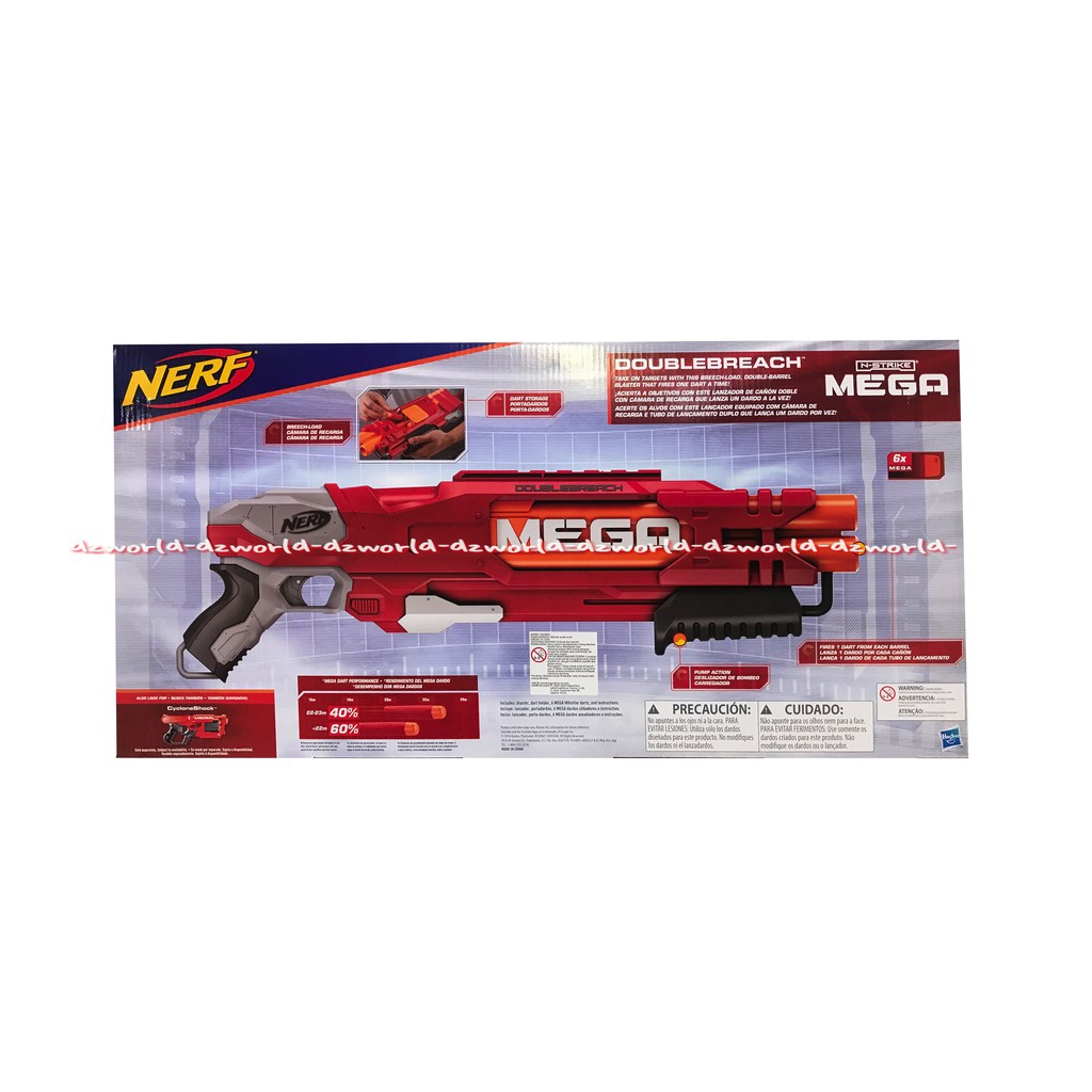 Nerf Mega Doublebreach Mega Gun Mainan Panjang Nerf N-Strike Mega Doublebreach Blaster Original