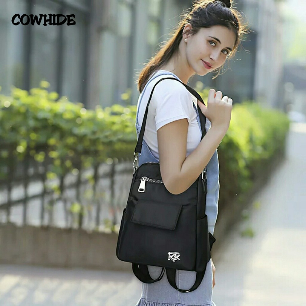 TAS RANSEL COWHIDE BACKPACK FASHION TAS GENDONG WANITA BAGUS TAS RANSEL MURAH LOKAL BANDUNG