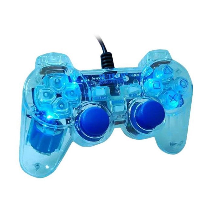 Gamepad single m-tech wired usb 2.0 transparan for laptop Pc ps3 ps4 - Joystick controller 1 transparent