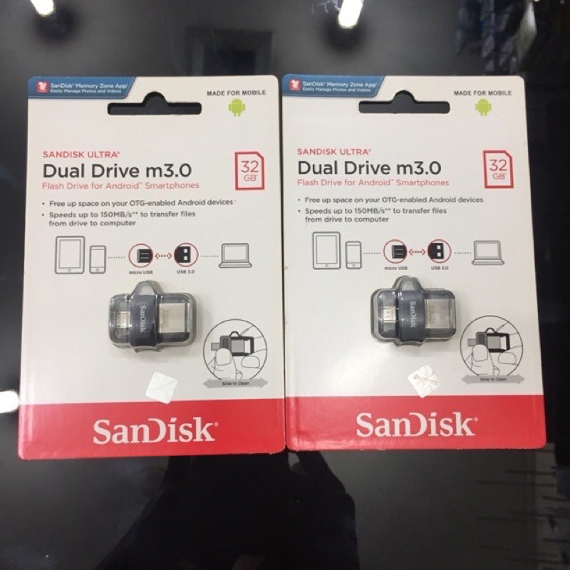 SANDISK ULTRA DUAL DRIVE M3.0 32GB USB 3.0 OTG FLASH DRIVE