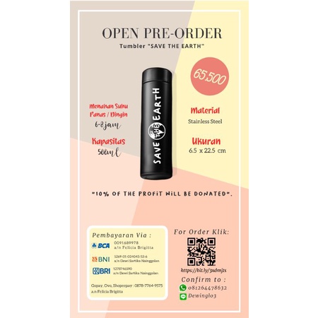 

(Pre Order) Botol Tumbler "Save The Earth by GenBI Undip