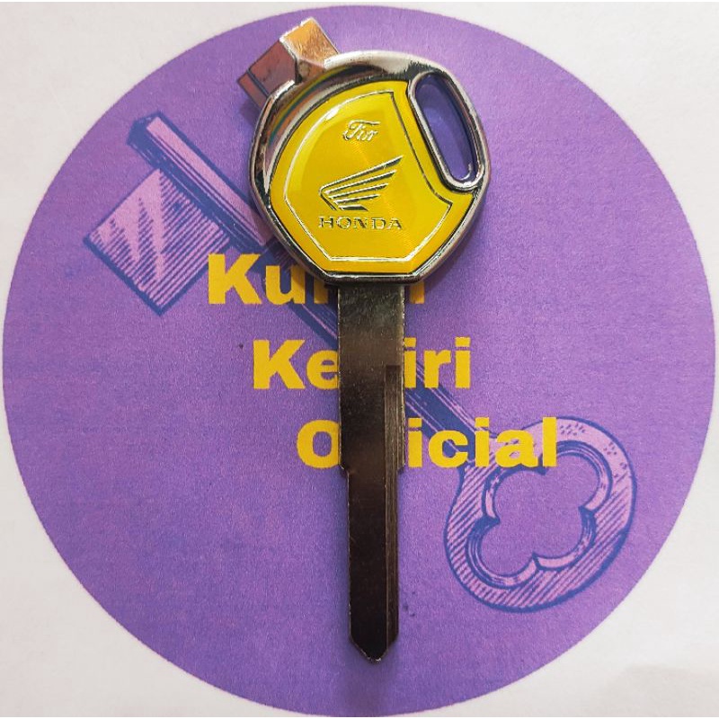 BAHAN Kunci Blank (POLOS) BEAT/VARIO 125/VARIO 150/SCOOPY VARIASI WARNA LEBIH AWET DARI YANG ORI + TUTUP + MAGNET 3 BIJI-Kuning