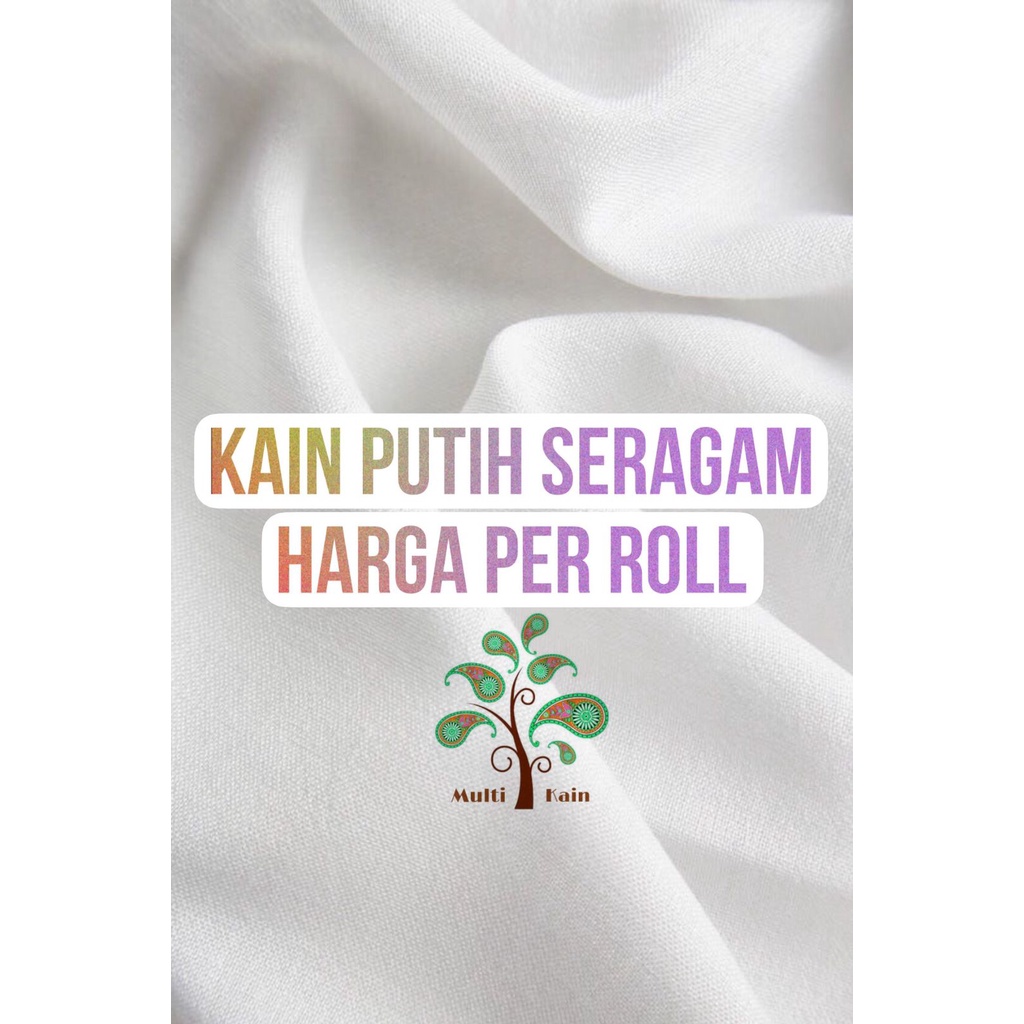 Multi kain putih seragam sekolah SUPER POPLIN TC lebar 150 cm Roll an