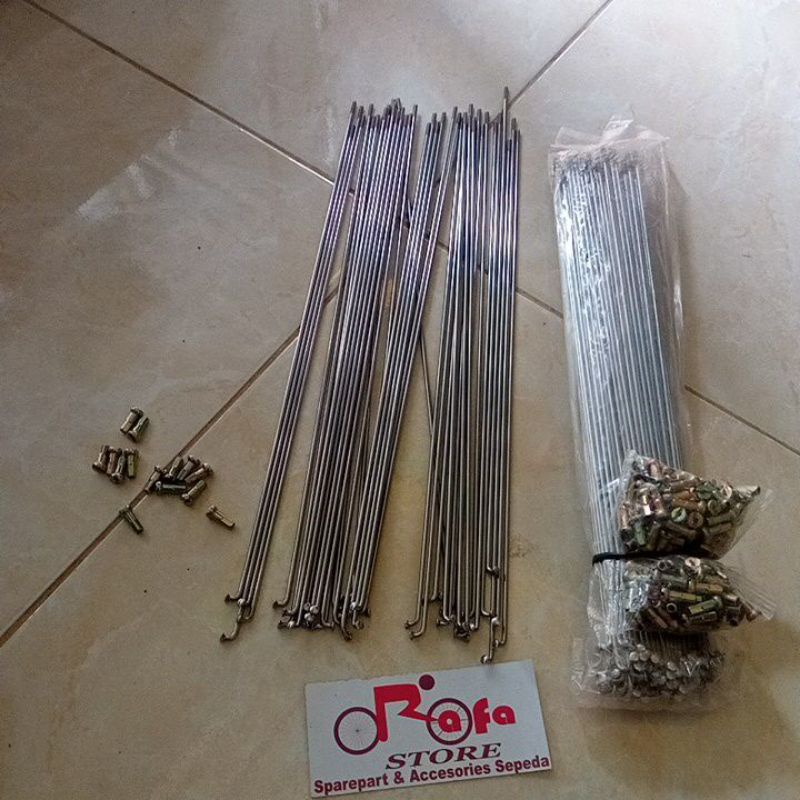 Ruji jari jari sepeda ukuran 14G x 262mm MTB