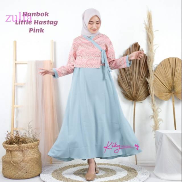 COD- Hanbok Dress Remaja Muslim Remaja Terbaru  Set Inner Outer Hanbook Ala Korea Little Hastag