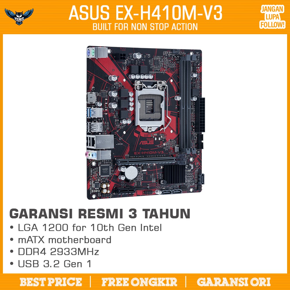 ASUS EX-H410M-V3 LGA 1200 DDR4 USB 3.2 MOTHERBOARD MAINBOARD INTEL