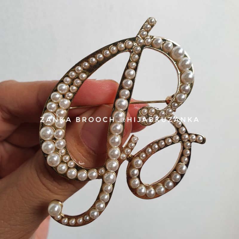bros abjad mutiara | bros huruf | bros inisial nama | alphabet brooch-B