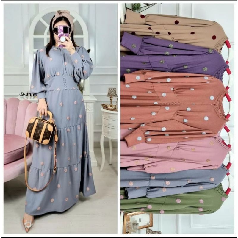 Gamis Pompom Lesty Lesti By Meijiewang Meijiwang