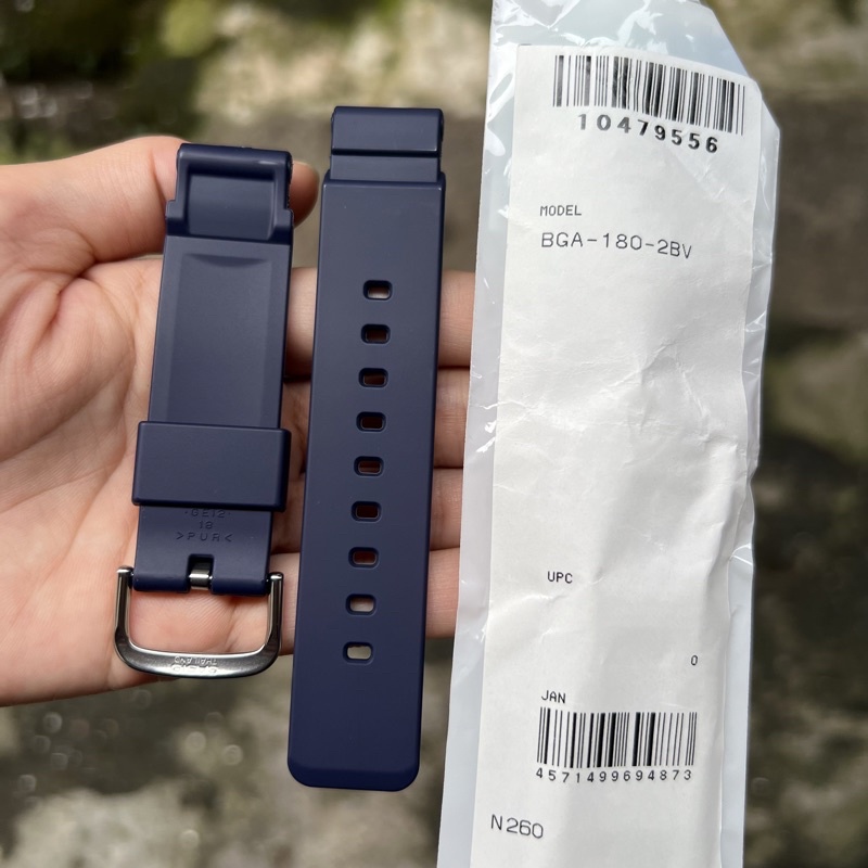 Strap tali jam tangan casio baby-g original BGA-180 2BV band BGA 180 warna biru
