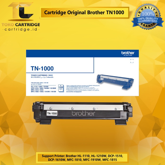 Cartridge Brothr TN1000 TN-1000 New Original HL-1110 1200 1210W 1610W