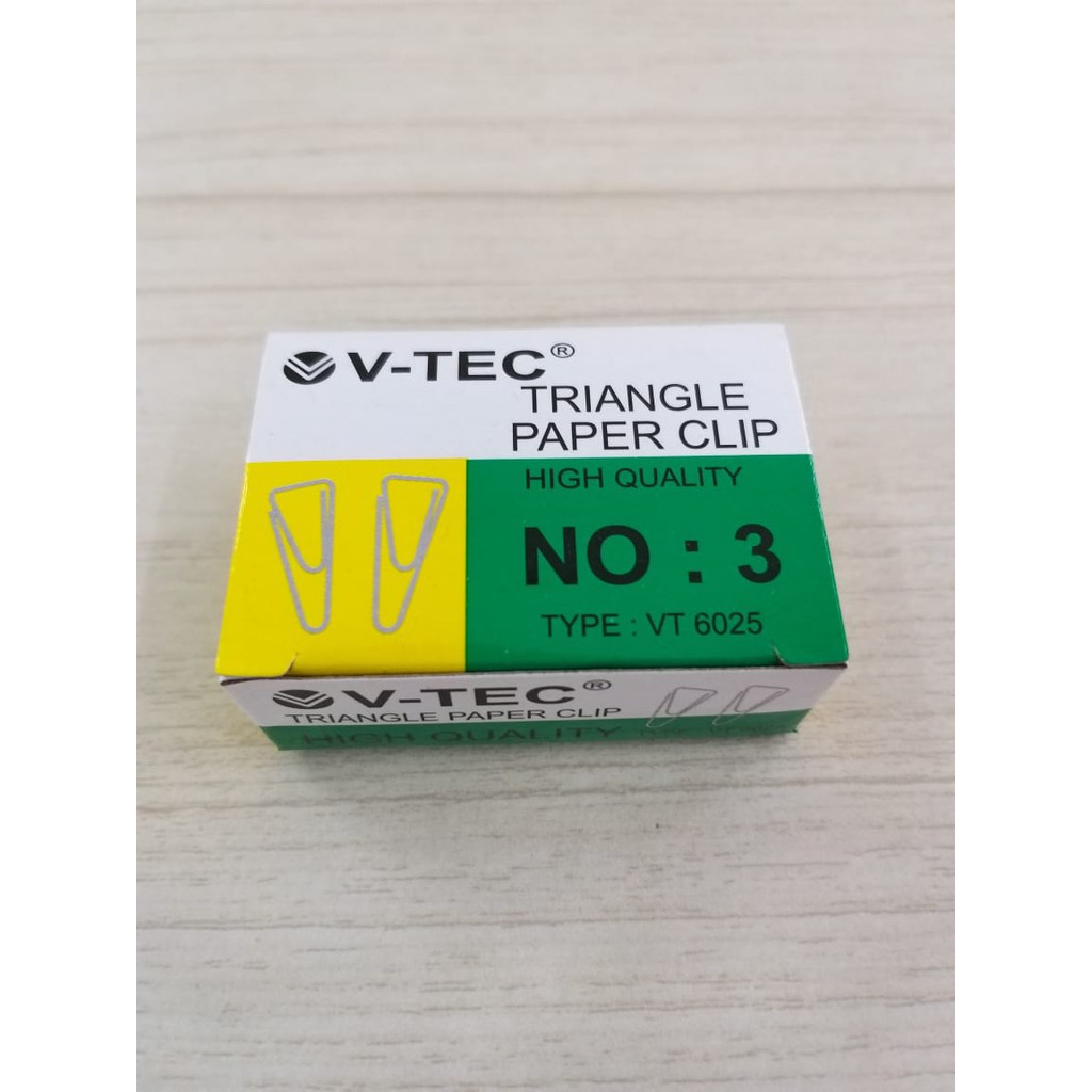 

Paper Clip / Trigonal Clip / Klip Penjepit Kertas V-TEC VT-6025 NO.3 95066025 (5 PACK DAN 10 PACK)