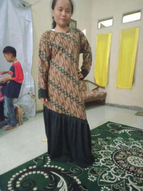 Gamis Batik Meisya Rampel Miring Standar Jumbo