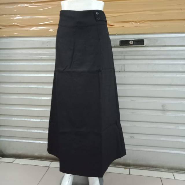 Rok Line A Wanita  Panjang pinggang karet  samping kanan dan kiri