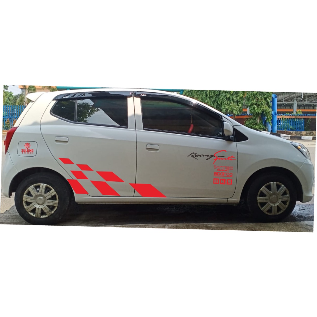 Stiker Mobil Simple Agya Ayla Yaris Jazz Brio Variasi Cutting Sticker Competition Aksesoris Keren Simpel Terbaru